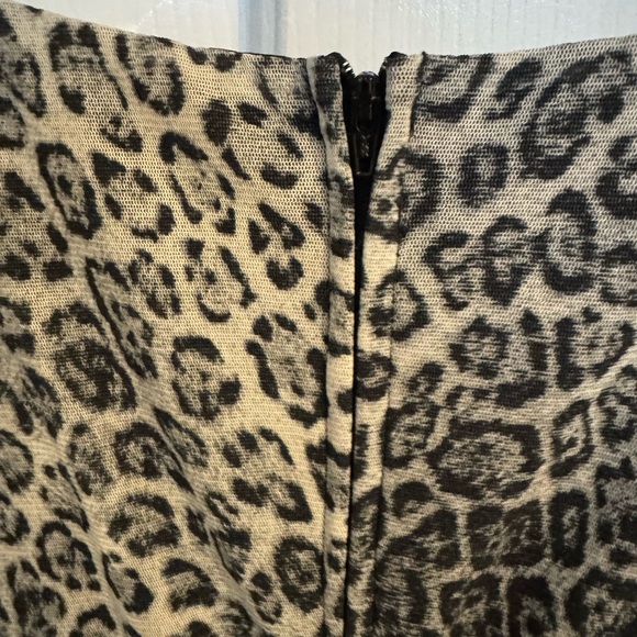 Caché Vintage Gray & Black Mesh Leopard Print Dress - Picture 9 of 11